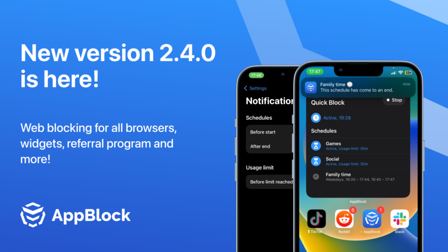 Introducing AppBlock 2.4.0 for iOS: Widgets, Referrals, and More!
