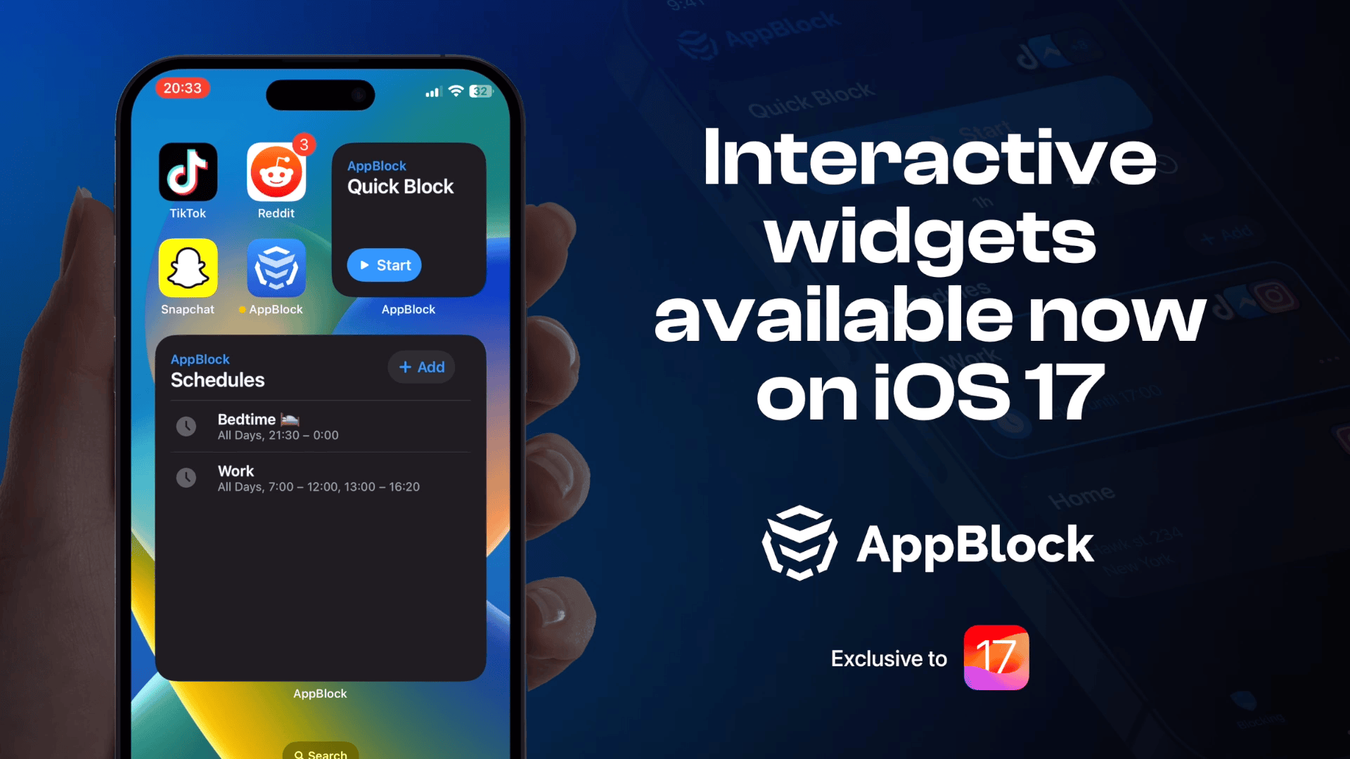 Interactive widgets with AppBlock on iOS 17