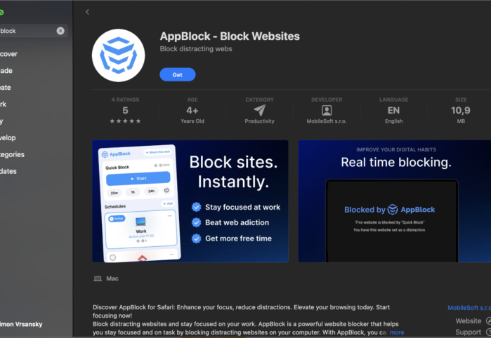 safari block websites productivity